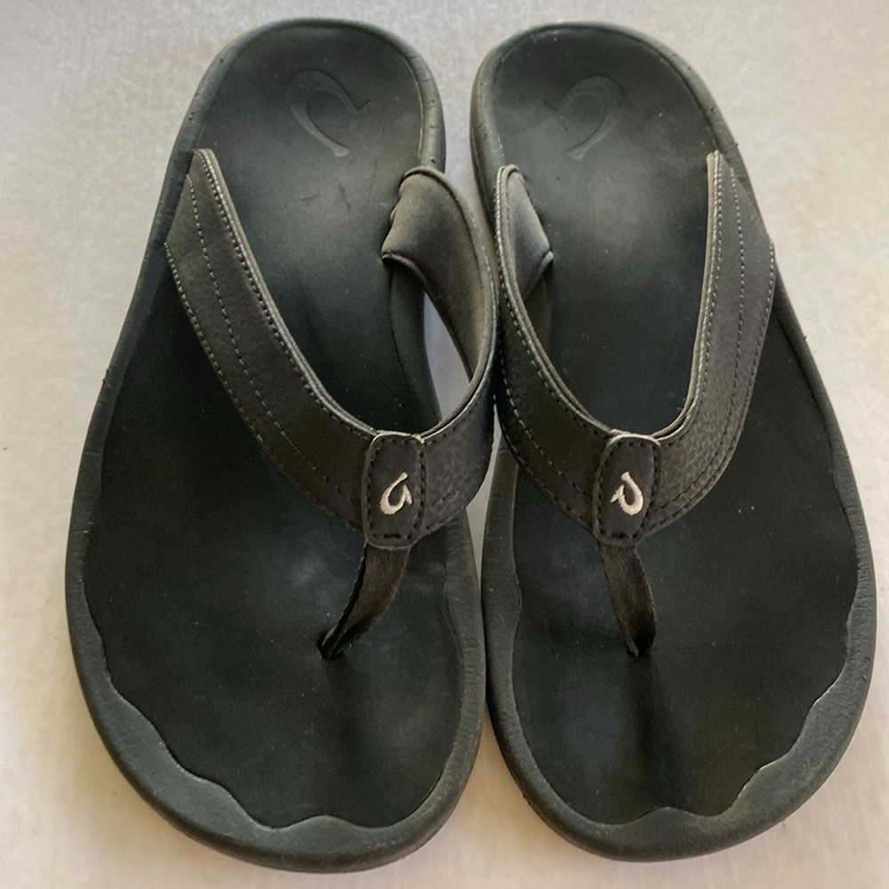 OLUKAI Women’s Black Thong Waterproof Sandals Size 10 US